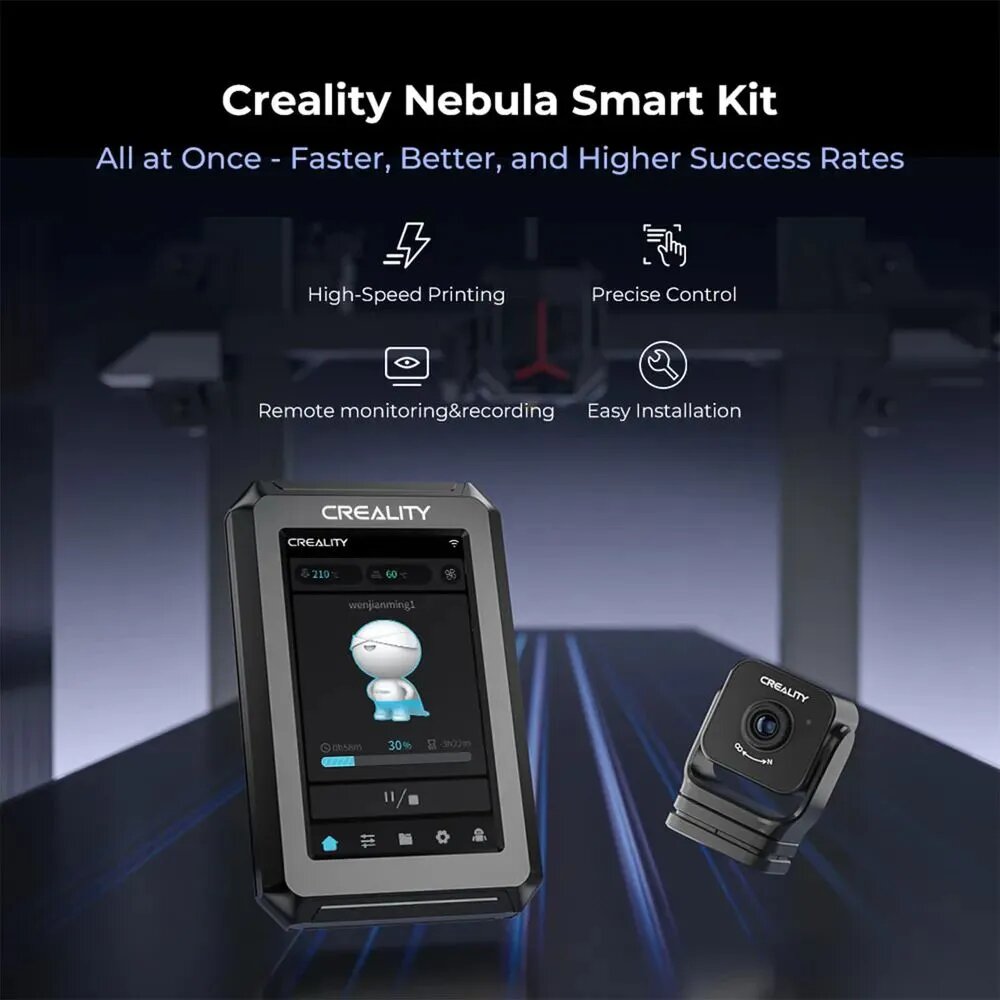 Creality Nebula-Smart Kit, высокоскоростная печать Nebula-Pad для 3D-принтера, камера с 4,3-дюймовым сенсорным экраном, удаленный мониторинг, покадровая съемка