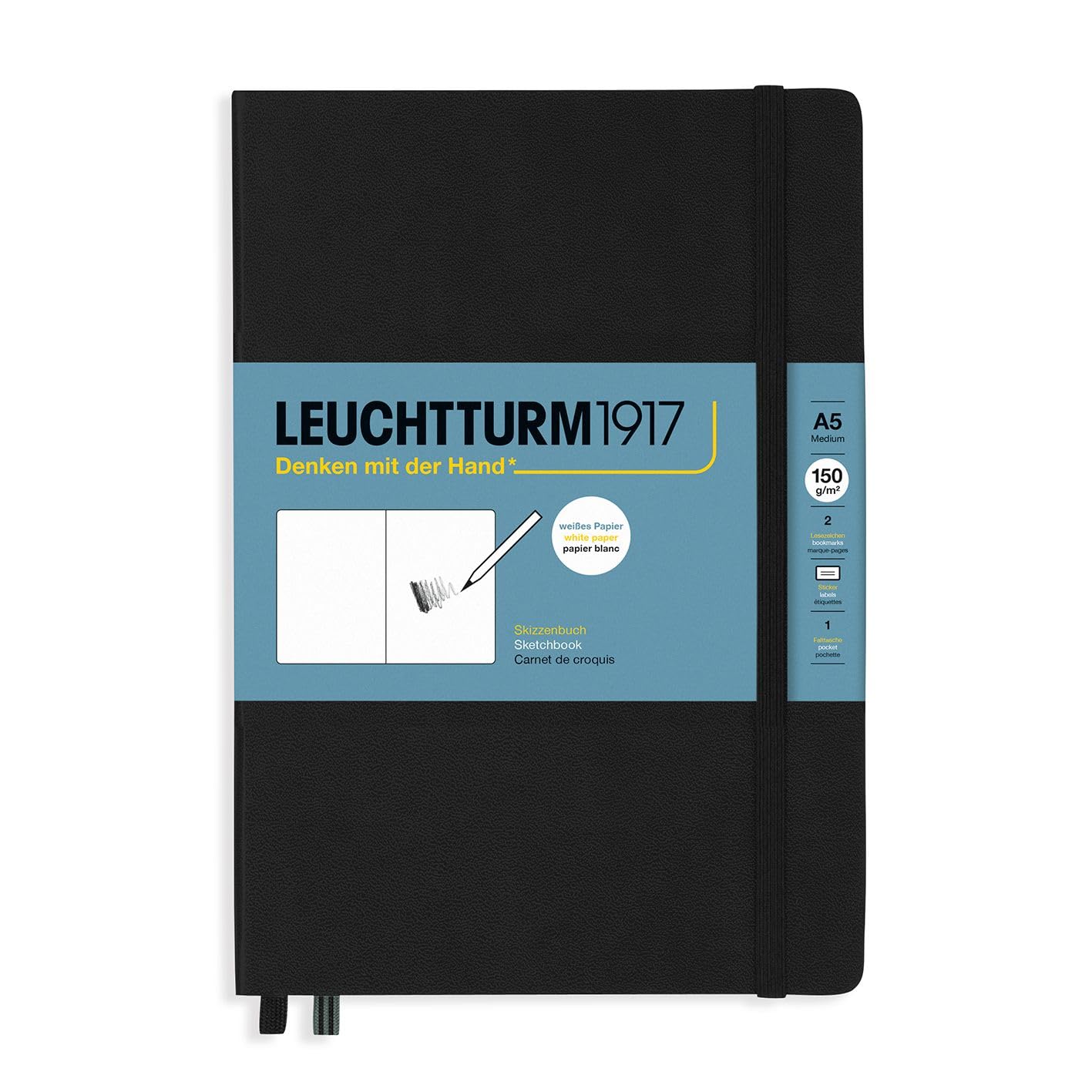 Скетчбук (A5) Leuchtturm1917 твердая обложка, 112 страниц (150 г/м) оттенок Black