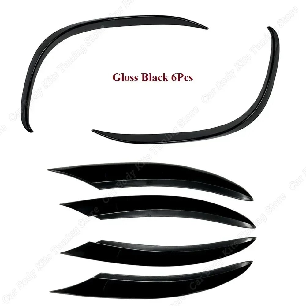 Спойлер на передний бампер Mercedes C Class W205, Gloss Black, 6pcs