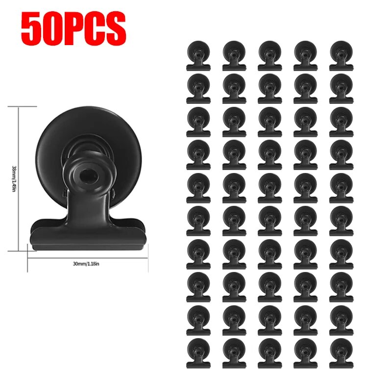 Магнитные зажимы черные 38х30 мм Черный, Black 50pcs