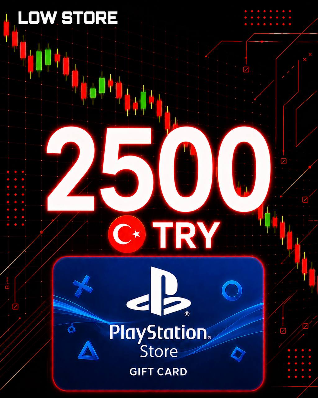 PlayStation Gift Card 2500 TRY — Турция, цифровой код пополнения PlayStation Store