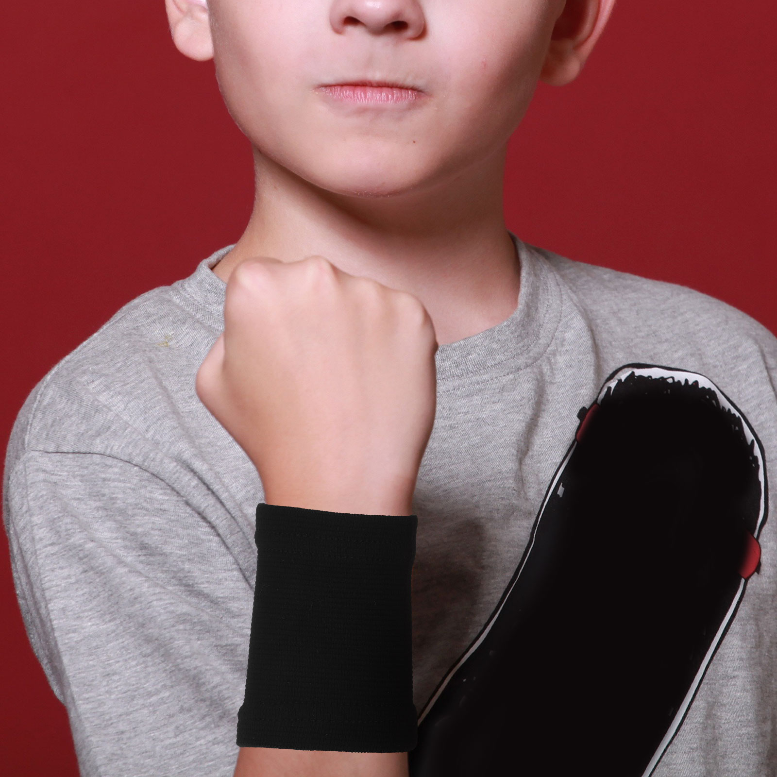 Пара Антипотевых Бандажей Для Запястий Чёрного Цвета С Эластичным Дизайном 9 50X7 30X0 40Cm