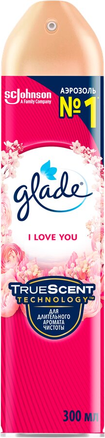 Освежитель воздуха GLADE I love you, аэрозоль, 300мл, (2 шт)