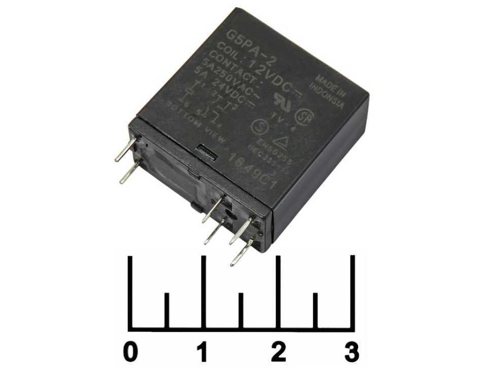 Реле =12V 5A/250V G5PA-2 OMR
