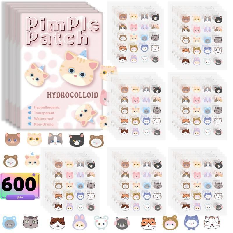 Консилер для лица Cartoon Acne Patch, закрывающий следы от прыщей, 600 шт.
