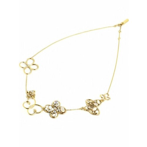 Колье NINA RICCI, фианит, длина 48 см, желтый