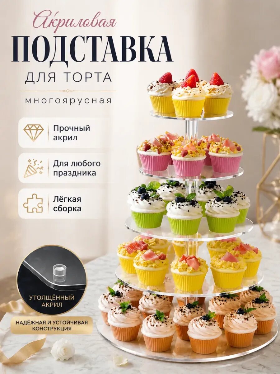 Этажерка для торта и капкейков 5-ярусная