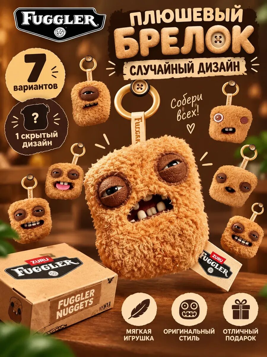 Брелок Fuggler Плюшевый Игрушка 15 См, Случайный Дизайн