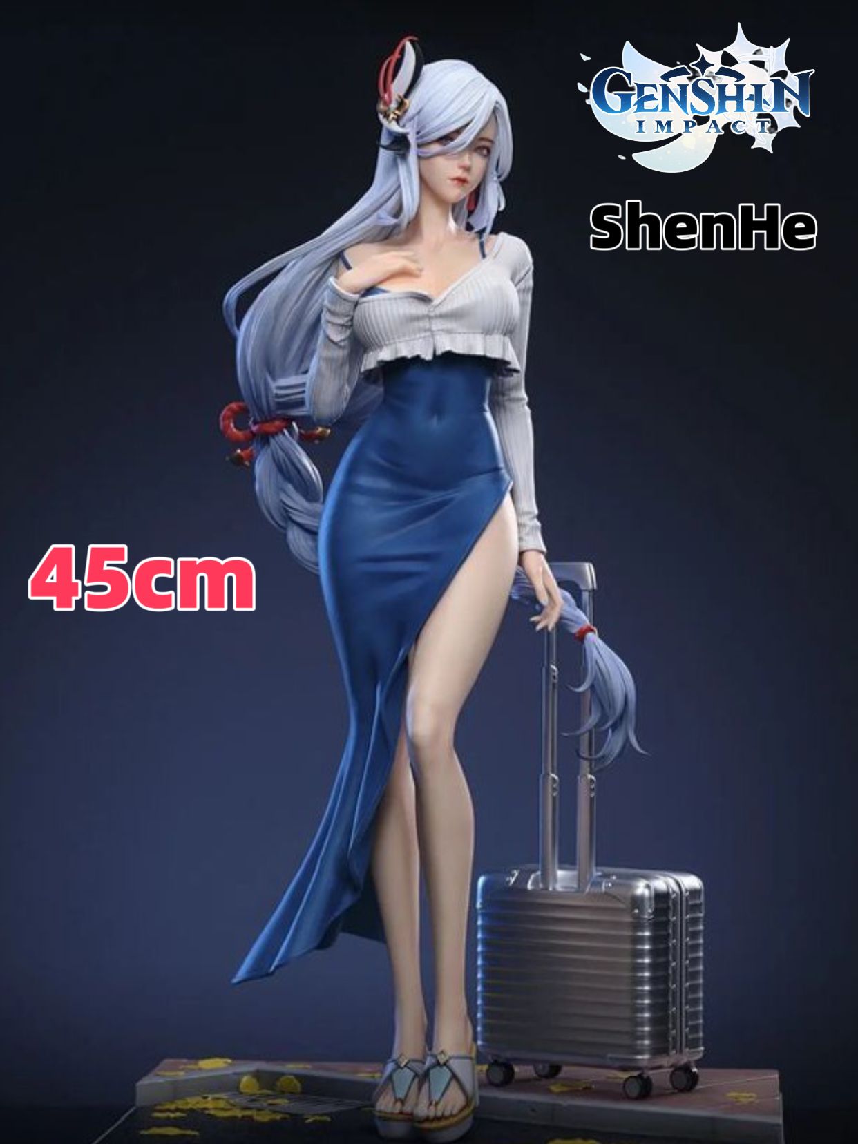 Изысканная скульптура персонажа, "Genshin Impact", ShenHe,43cm