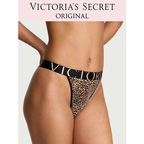 фото Трусы victoria's secret exploded logo cotton 90s brief panty, размер s, леопардовый
