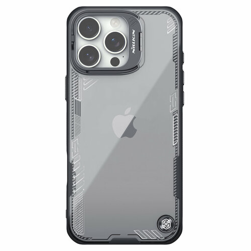 фото Чехол тонированный от nillkin с металлической крышкой на iphone 16 pro max, серия iceblade prop case (hollow version) (версия с открытой камерой)