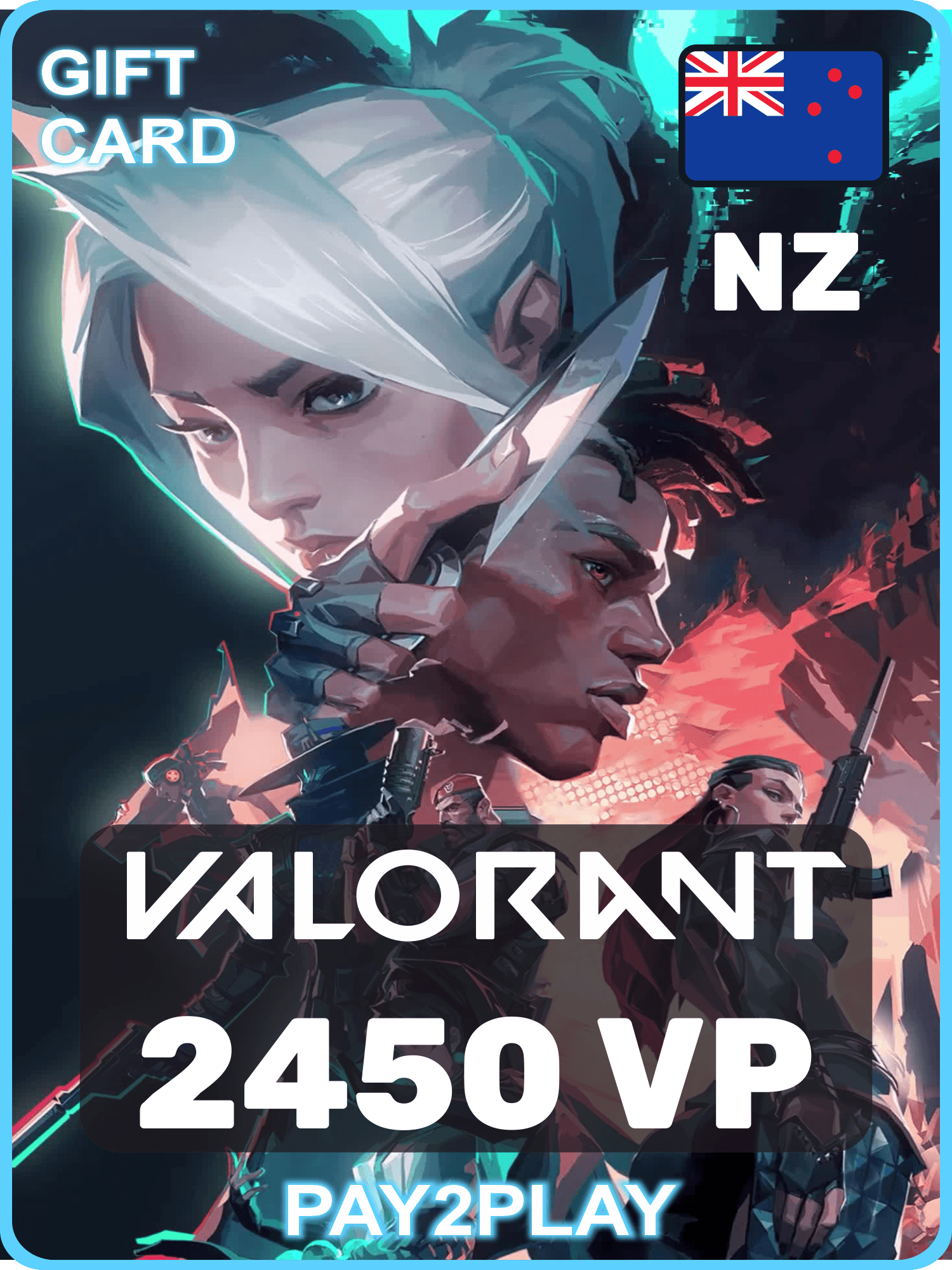 Подарочная карта Valorant 2450 VP, Новая Зеландия / цифровой код / Valorant Gift Card New Zealand, 2450 VP