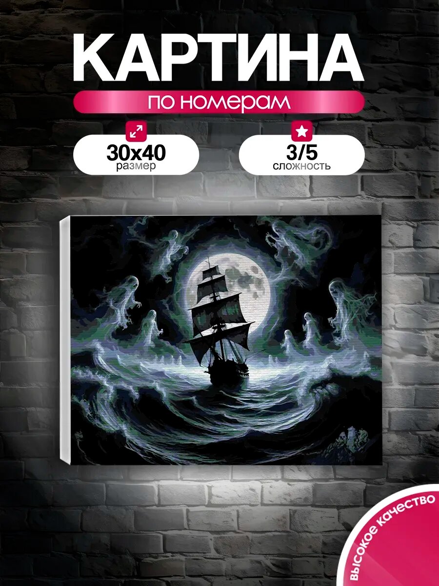 Картина по номерам 30x40 Корабль-призрак