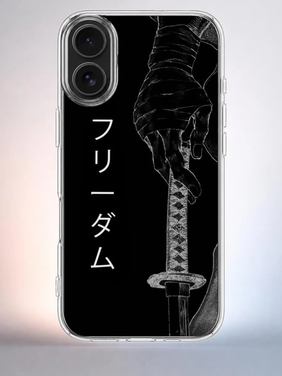 Чехол iPhone 16 катана вертикаль силиконовый