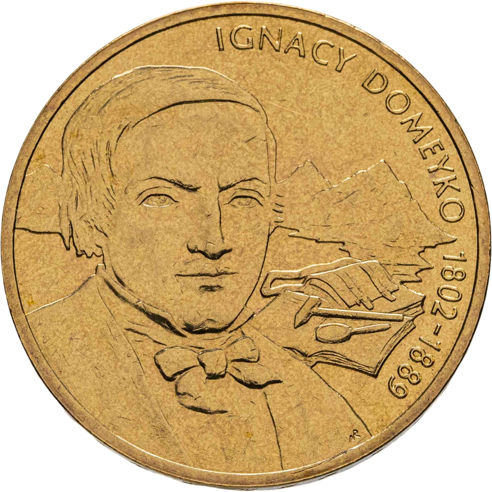 Польша 2 злотых 2007 "Польские путешественники - Игнацы Домейко", Латунь, в сохранности UNC