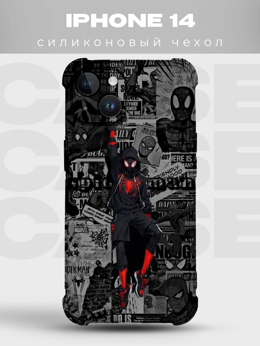 Чехол на iPhone 14 Человек-паук spiderman комикс spider man