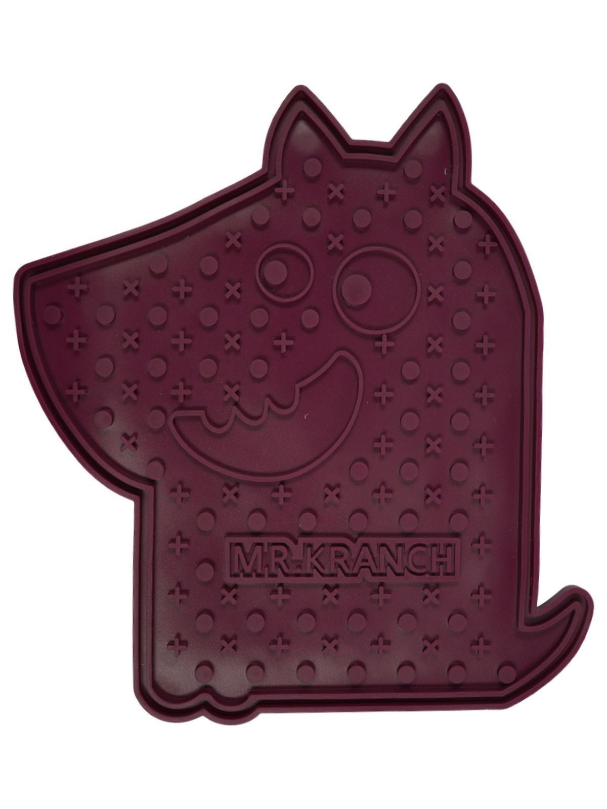 Лизательный коврик Mr.Kranch для медленного поедания силиконовый 20*20 см бордовый на присосках