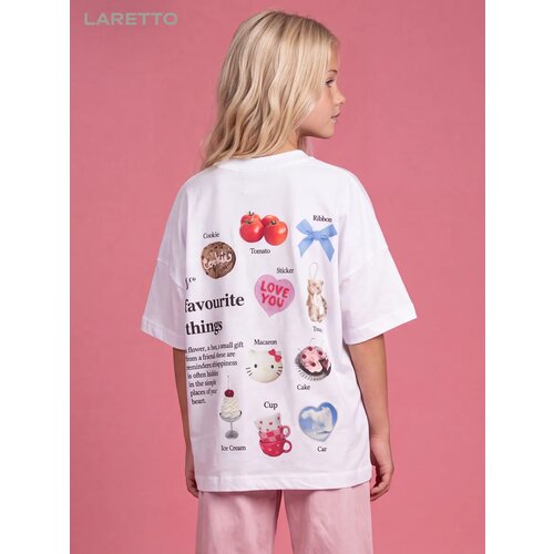 фото Футболка laretto, размер 152, белый/красный/синий
