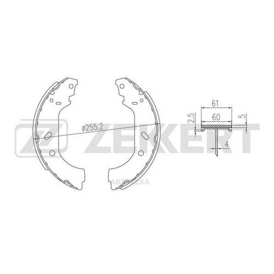 Колодки торм. бараб. задн. Peugeot 806 94- Expert 96- Citroen Jumpy 95- Fiat Scudo (220_) 96- La ZEKKERT BK4370