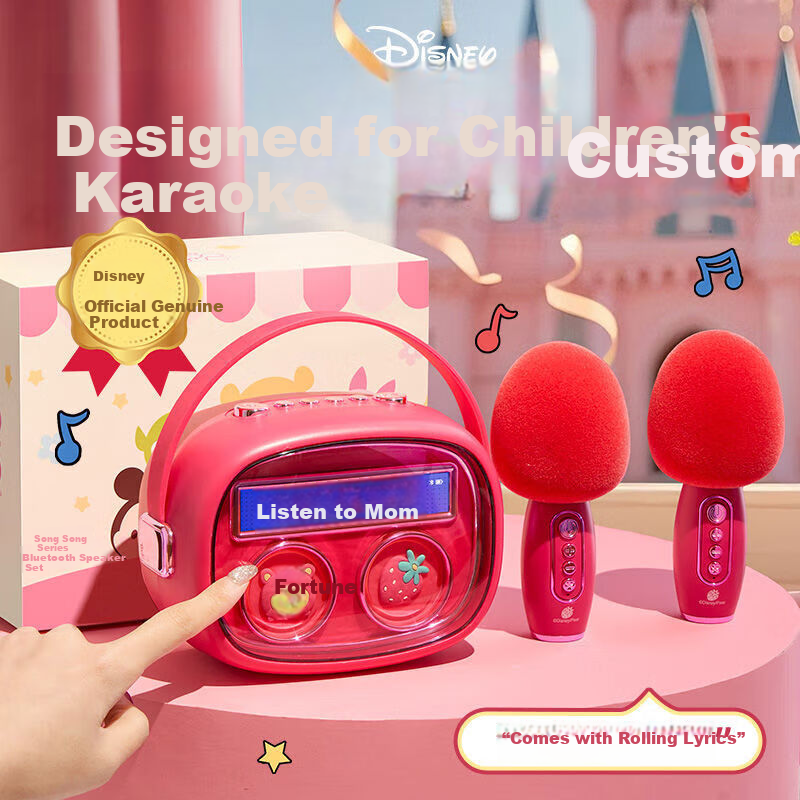 Disney K-Sing AI Умный динамик с двойными микрофонами беспроводной Bluetooth с ЖК-дисплеем для мобильных телефонов