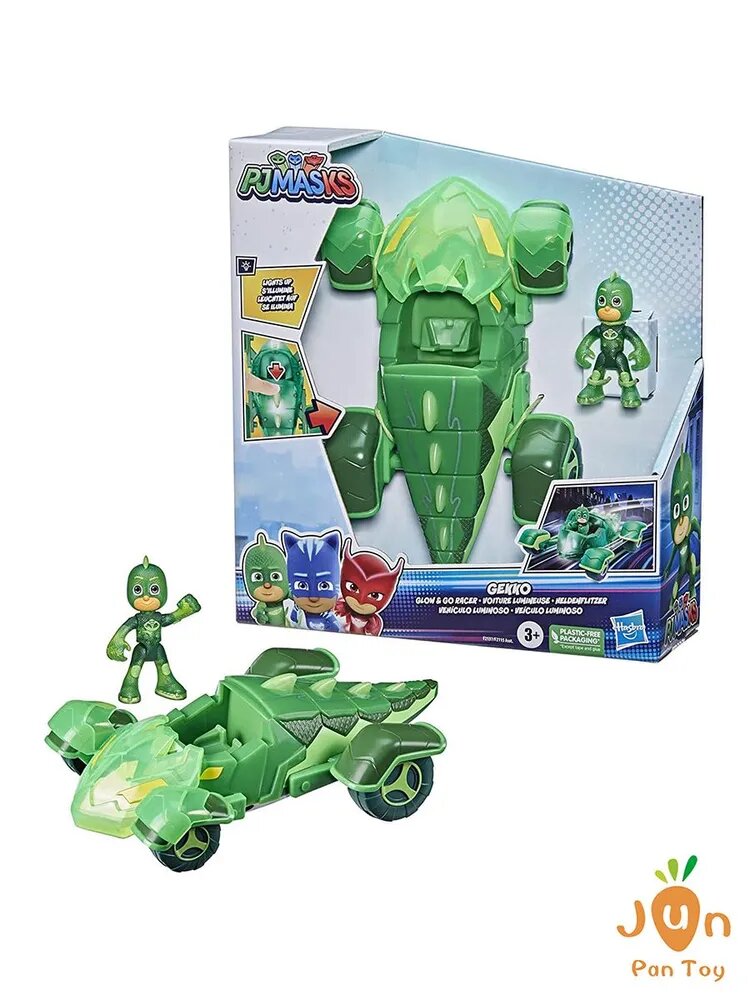 Игрушечная машинка Hasbro PJ Masks Гекко со световыми эффектами и фигуркой для детей от 3 лет