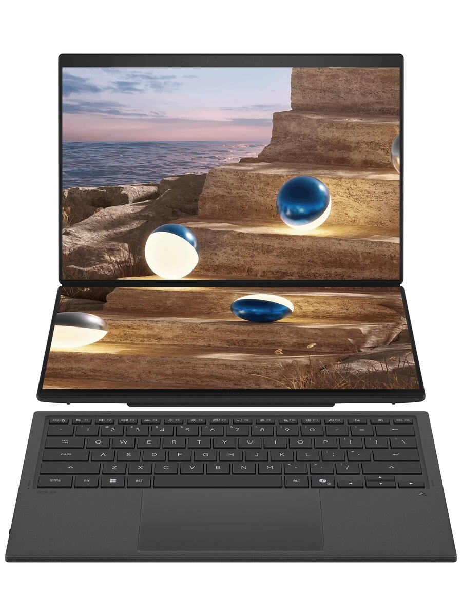 Ноутбук ASUS ZenBook Duo UX8407AA-SN537X, 14+14" 2880x1800 OLED, Intel Core Ultra X9 378H, 32 ГБ, 2 ТБ SSD, серый, 90NB16V1-M00VT0