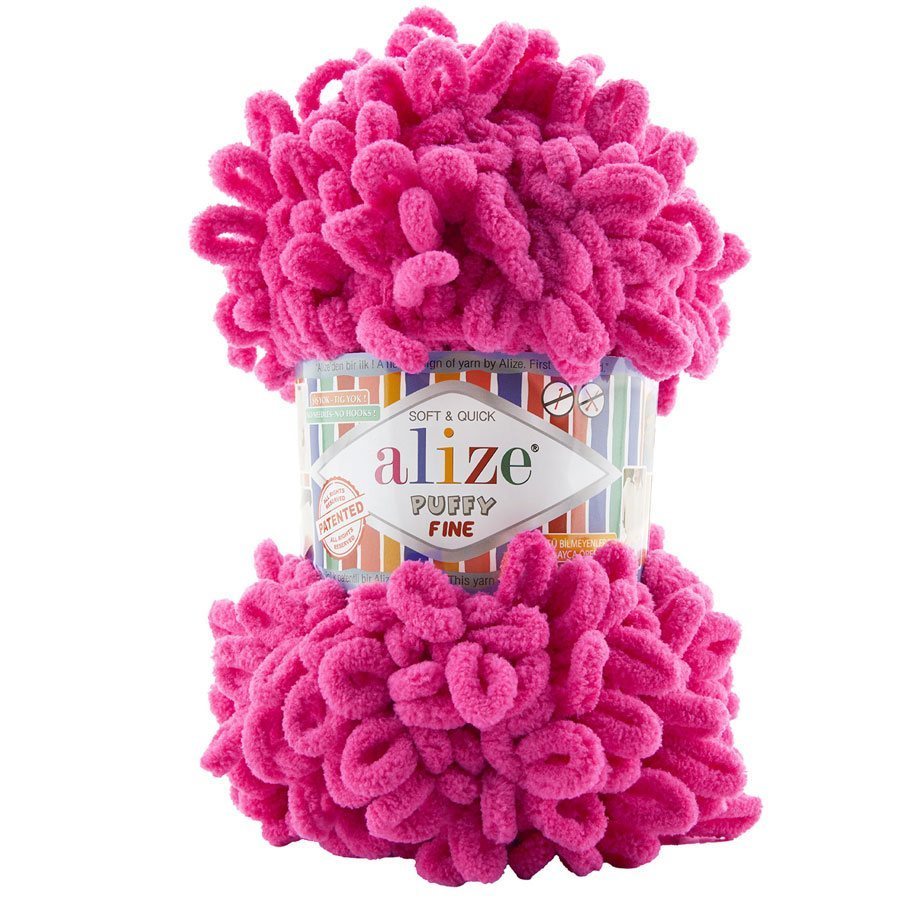 Пряжа Alize PUFFY FINE 149 т. розовый (5 мотков)