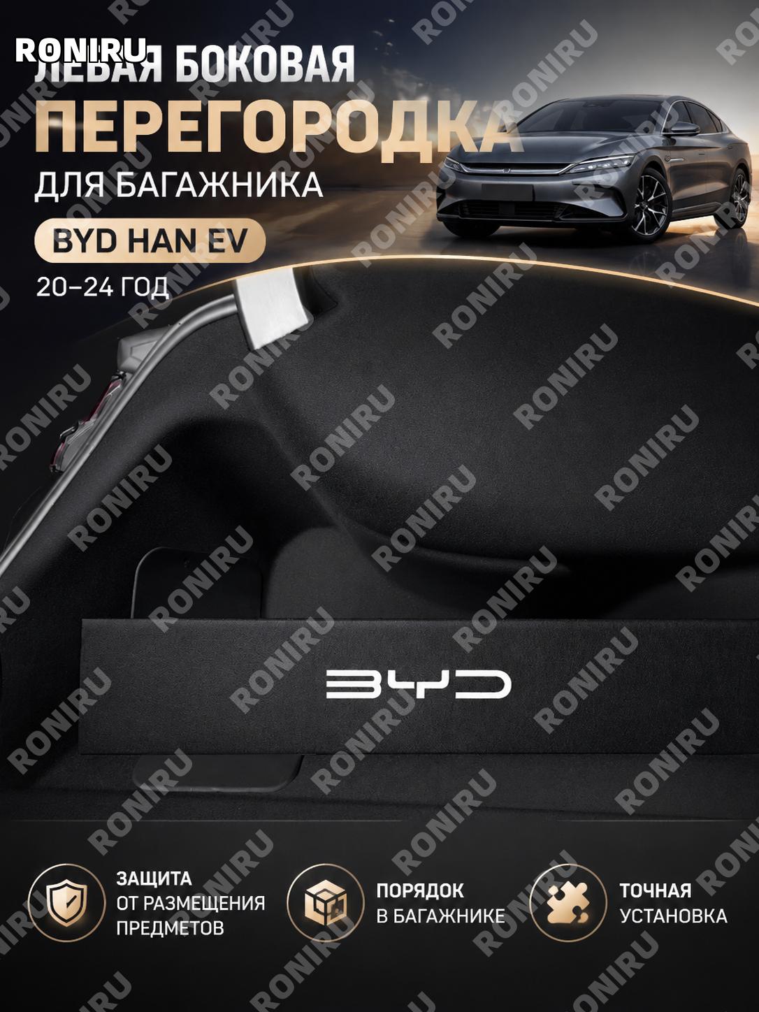 Органайзер багажника для BYD Han EV 17-24 левая сторона, перегородка-секция, аксессуар для хранения из полиэстера