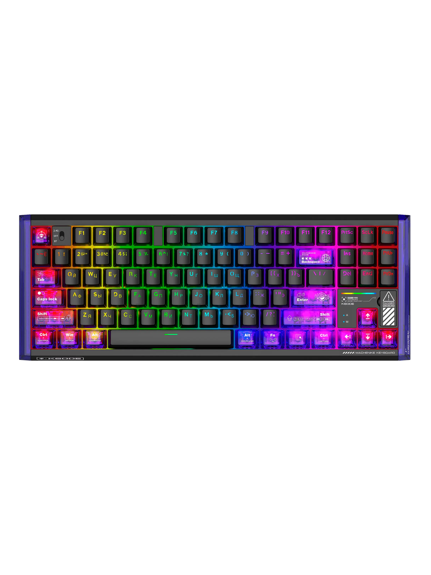 Беспроводная игровая клавиатура Machenike K600E-B87 Quantum, 87 клавиш, PBT кейкапы