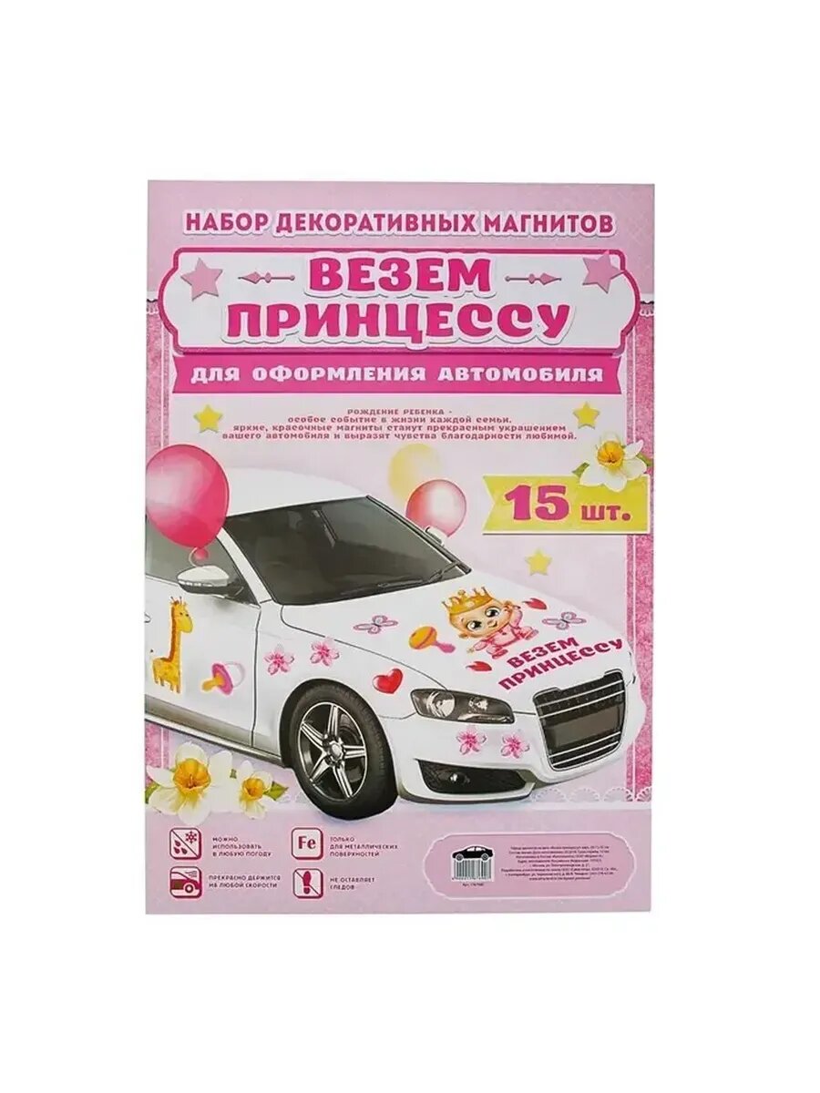 Яркий набор магнитов для авто на выписку