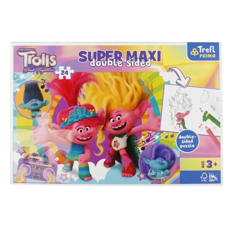 Пазл Trefl Тролли Весёлый день троллей Super Maxi, 24 элемента, 60x40 см