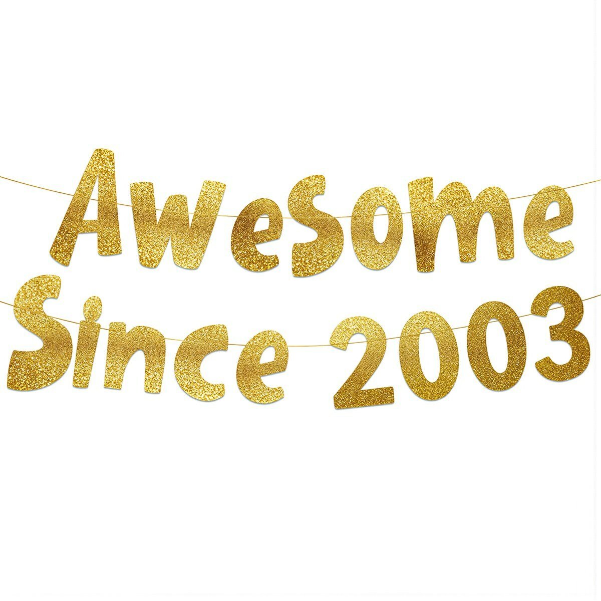 Гирлянда из букв для дня рождения золотой глиттер, надпись Awesome Since 1996, декор для создания фотозоны на домашней вечеринке друзей