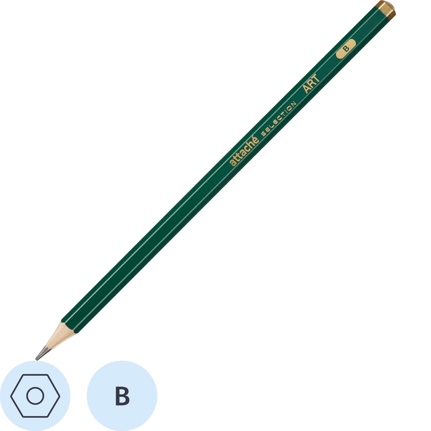 Attache Карандаш чернографитный B Attache (Attache Selection) Art заточенный шестигранный