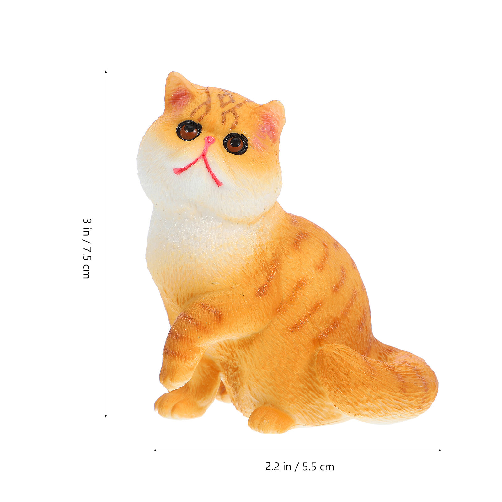 Кот Модель Реалистичная Игрушка Детская Статуэтка Оранжевый 7.50X5.50X4.30Cm