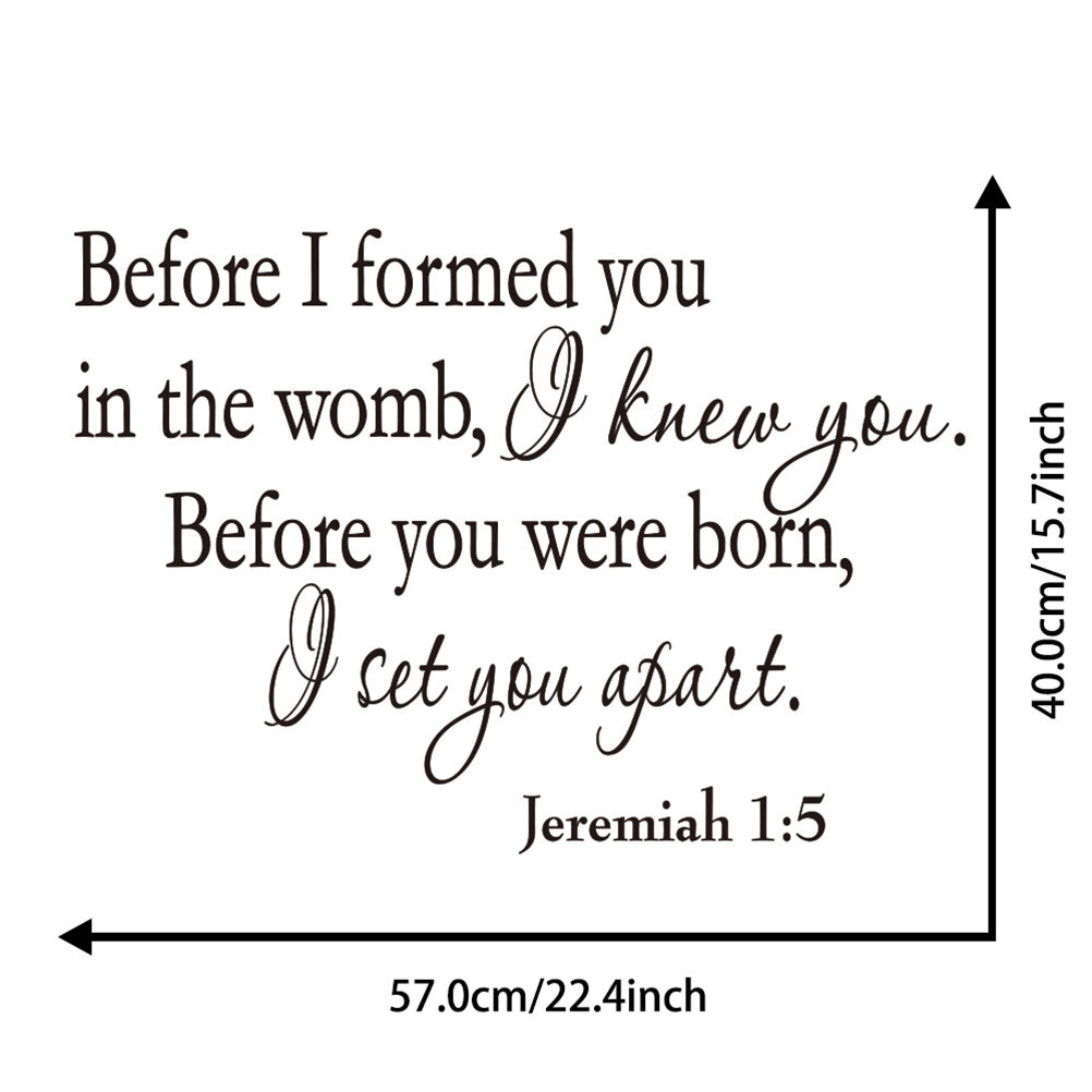 Наклейка На Стену Jeremiah 1:5 Before I Formed You Водостойкая И Удаляемая Black
