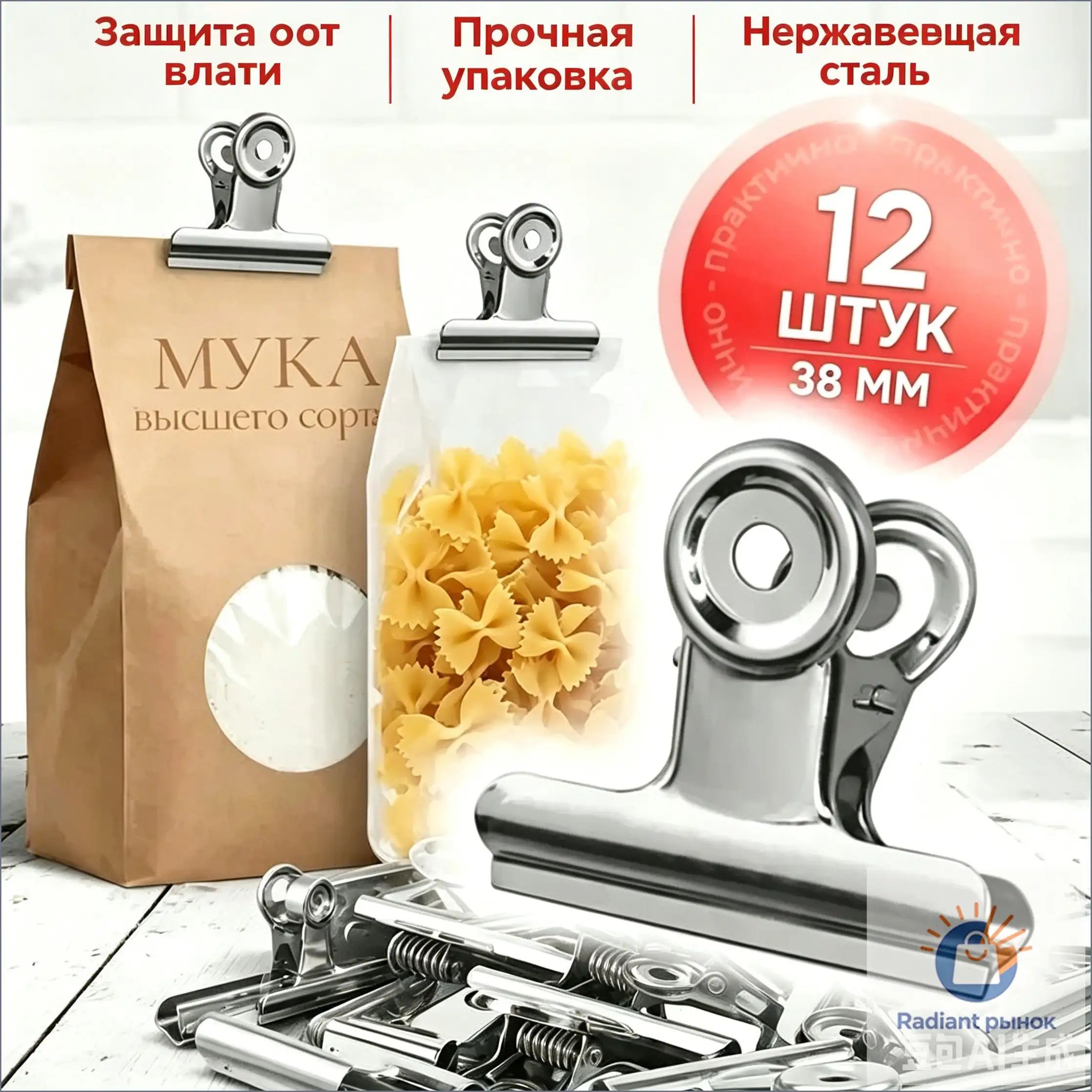 Зажим кухонный, 12 шт