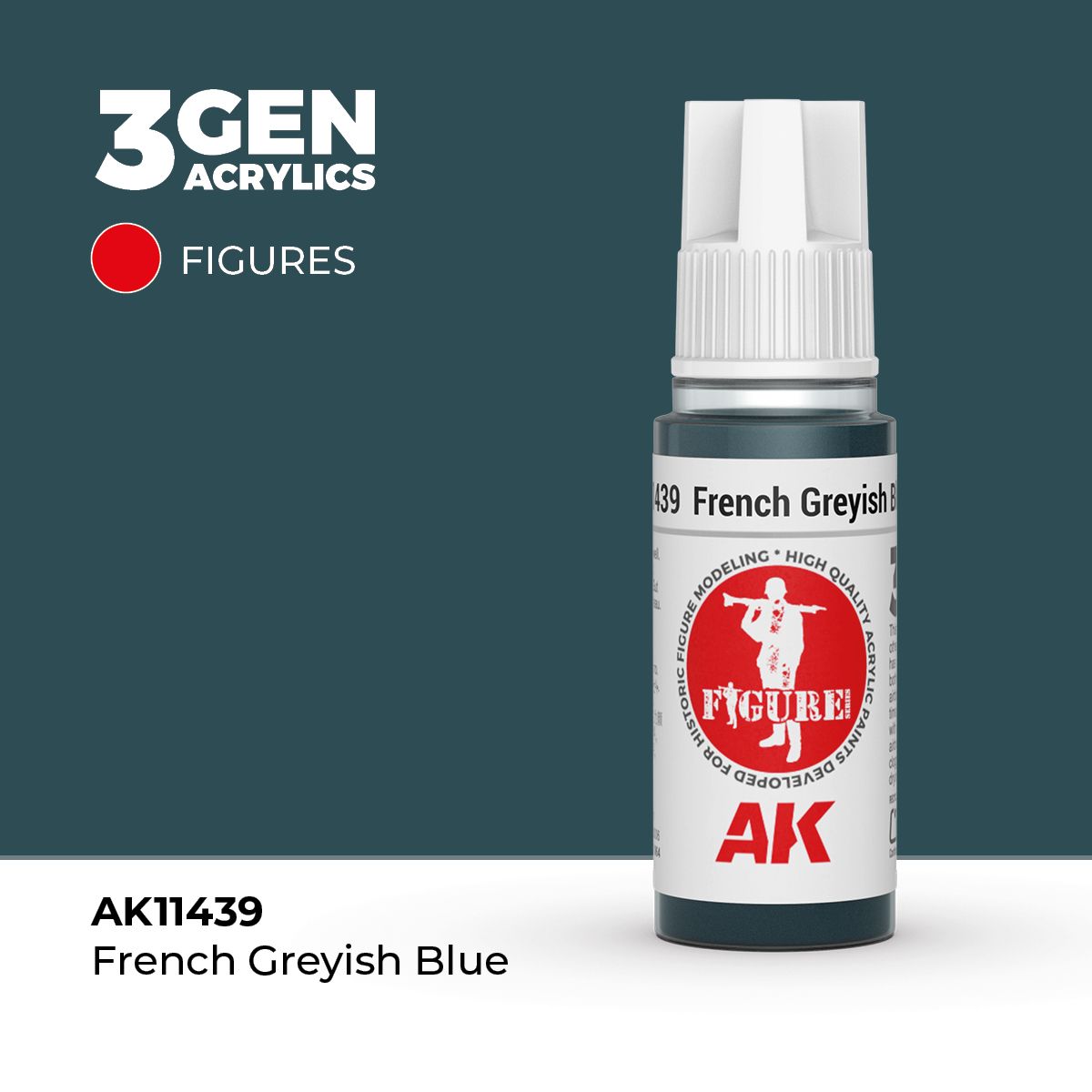 Акриловая краска AK Interactive French Greyish Blue 3GEN Figures, 18мл