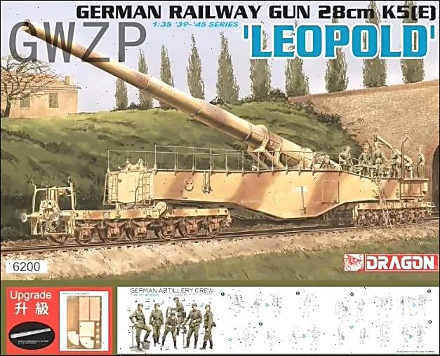 DRAGON 6200 1/35 Германия 28cm K5 (E) Leopold Железнодорожная пушка Леопольда