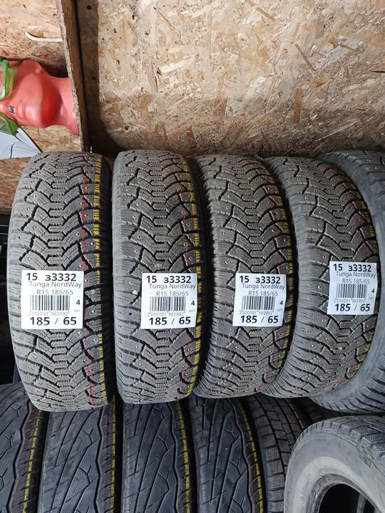 Комплект (4 шт) зимних БУ шин шипованные Tunga Nordway 185/65 R15 20% износ
