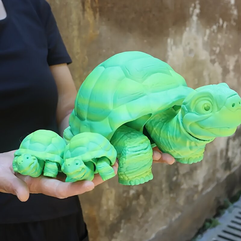 Набор из 3 декоративных пластиковых черепах с 3D-печатью, крупные и мелкие фигурки ярких весенних оттенков для домашнего декора, стола или прикроватной тумбы, подарок на Рождество, день рождения, День благодарения