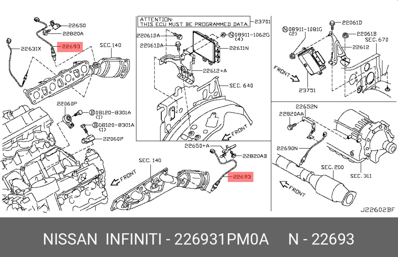 Кислородный датчик org (NISSAN 226931PM0A)