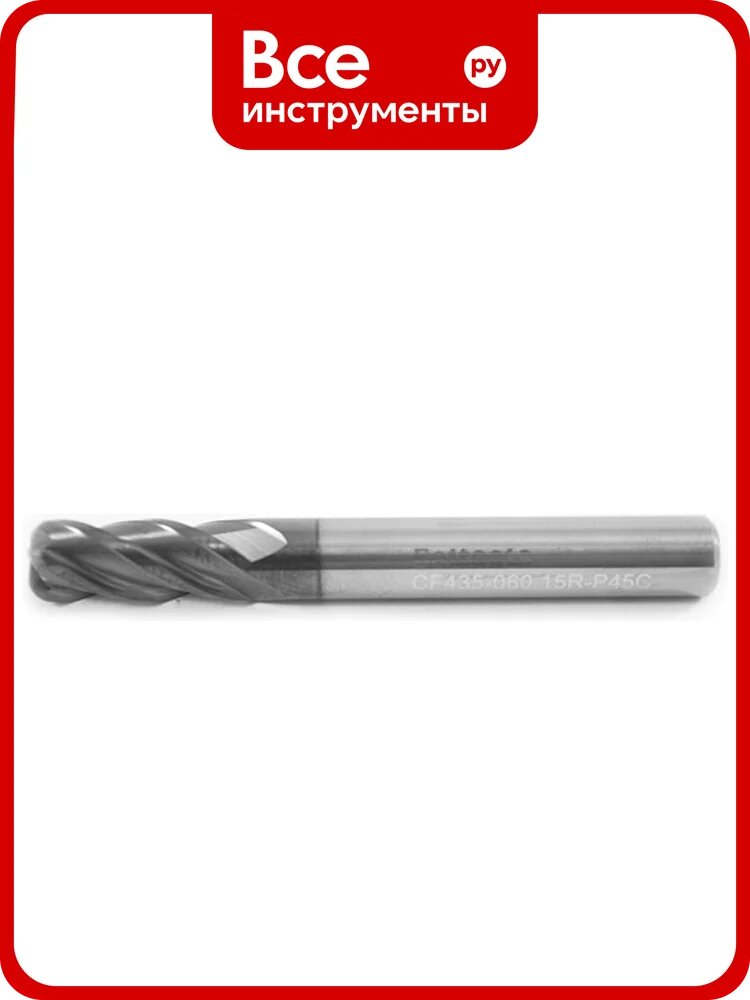 Фреза концевая твердосплавная 6х15х50 r=2 H55C Z=4 ц/х CF435-060.20R-H55C Русский Инструмент ri.192.794