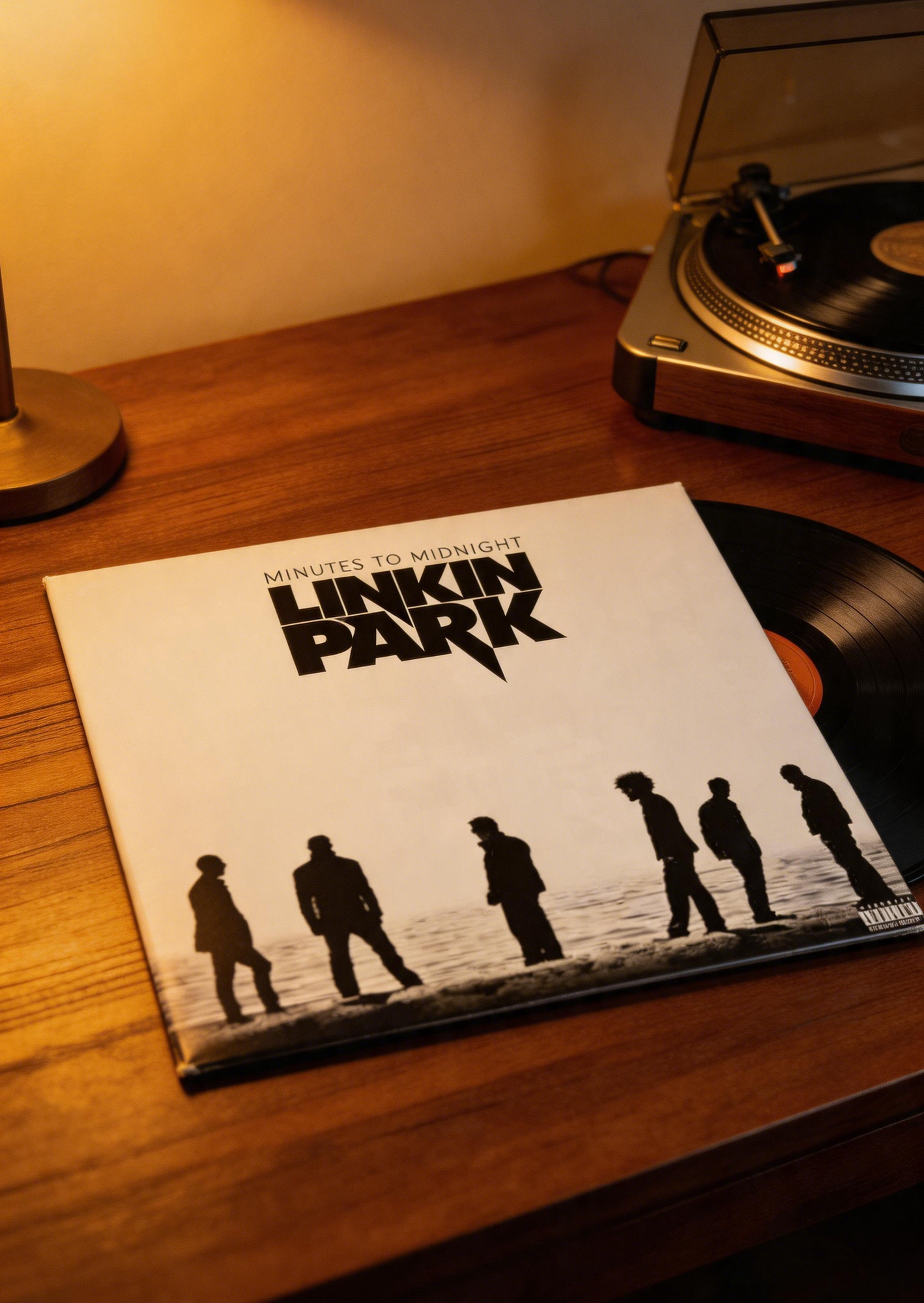 Виниловая пластинка Linkin Park Minutes To Midnight классическое издание с серым тоном и силуэтом группы, новый запечатанный экземпляр, коллекционная версия