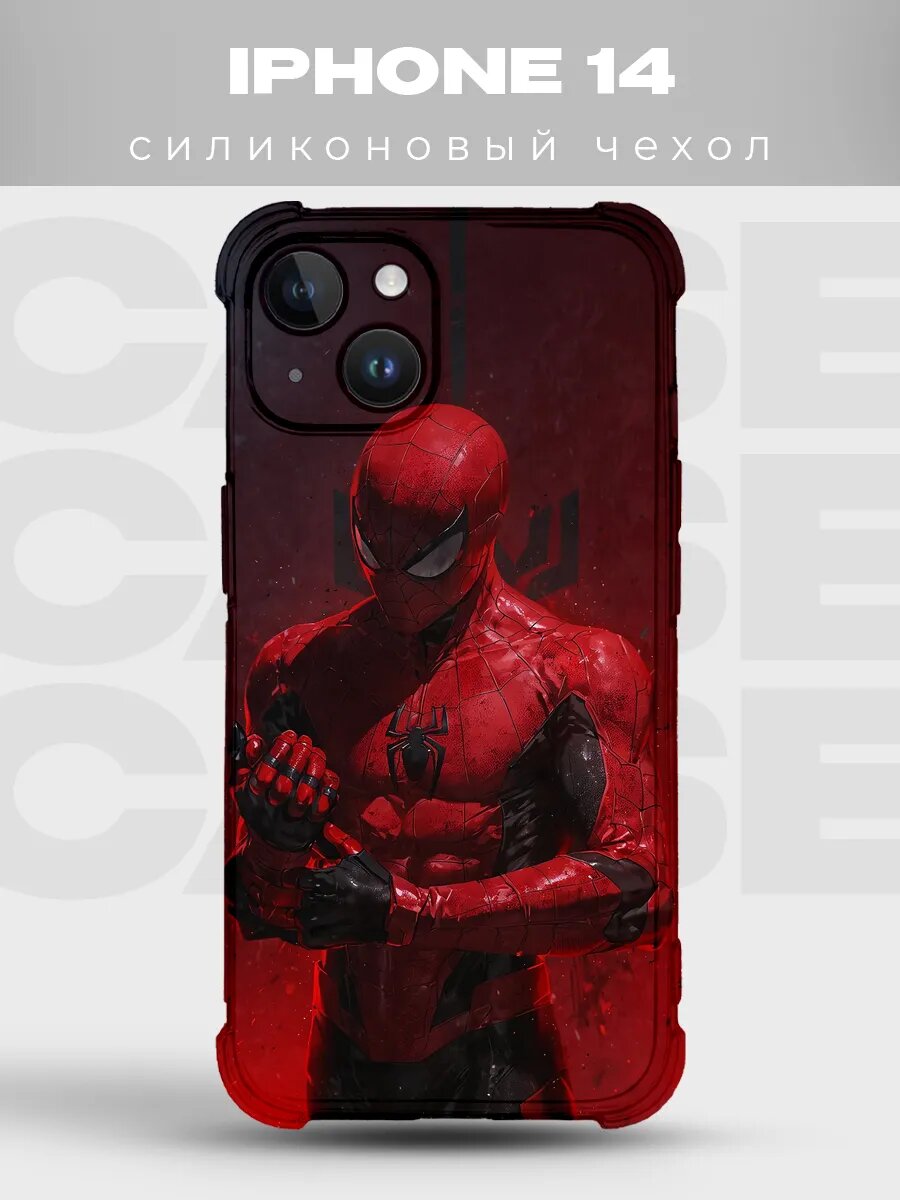 Чехол на iPhone 14 Человек-паук марвел spiderman комикс