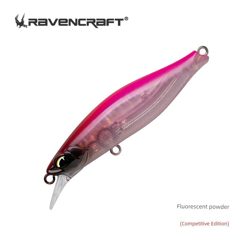 Ravencraft Raven Craft 77мм плавающая минноу приманка для щуки, леща, окуня - цвет неоновый розовый, 9.4г