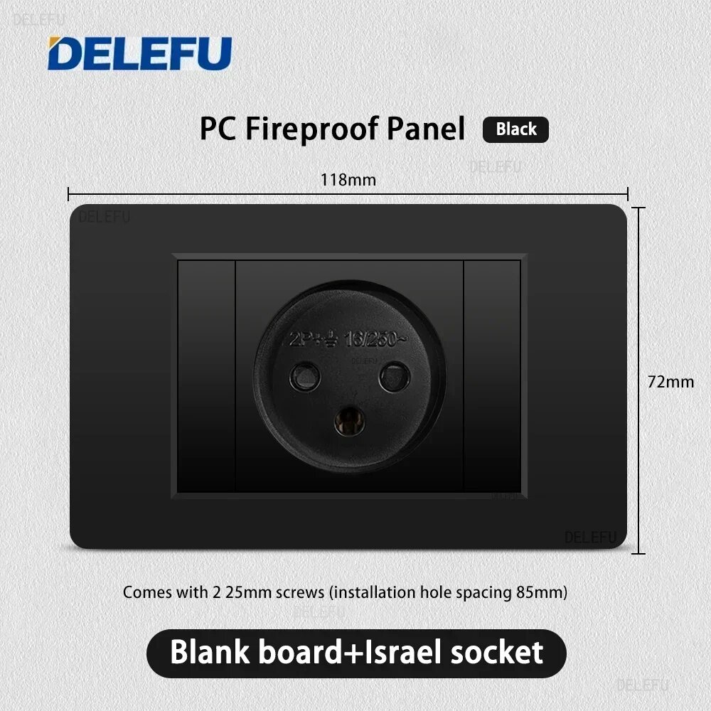 DELEFU Умная розетка с USB Черный, Israel