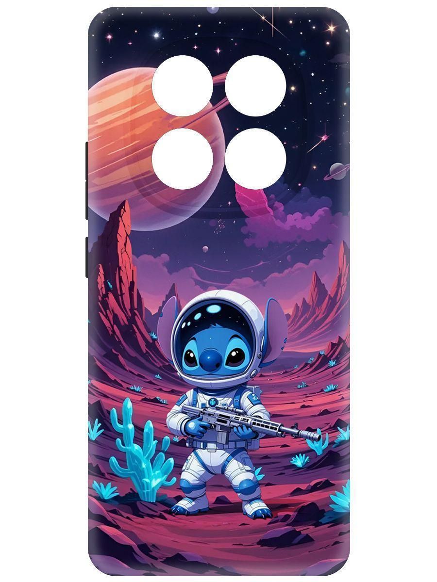 Чехол-накладка Krutoff Soft Case Стич косморейнджер для Xiaomi Poco X7 черный