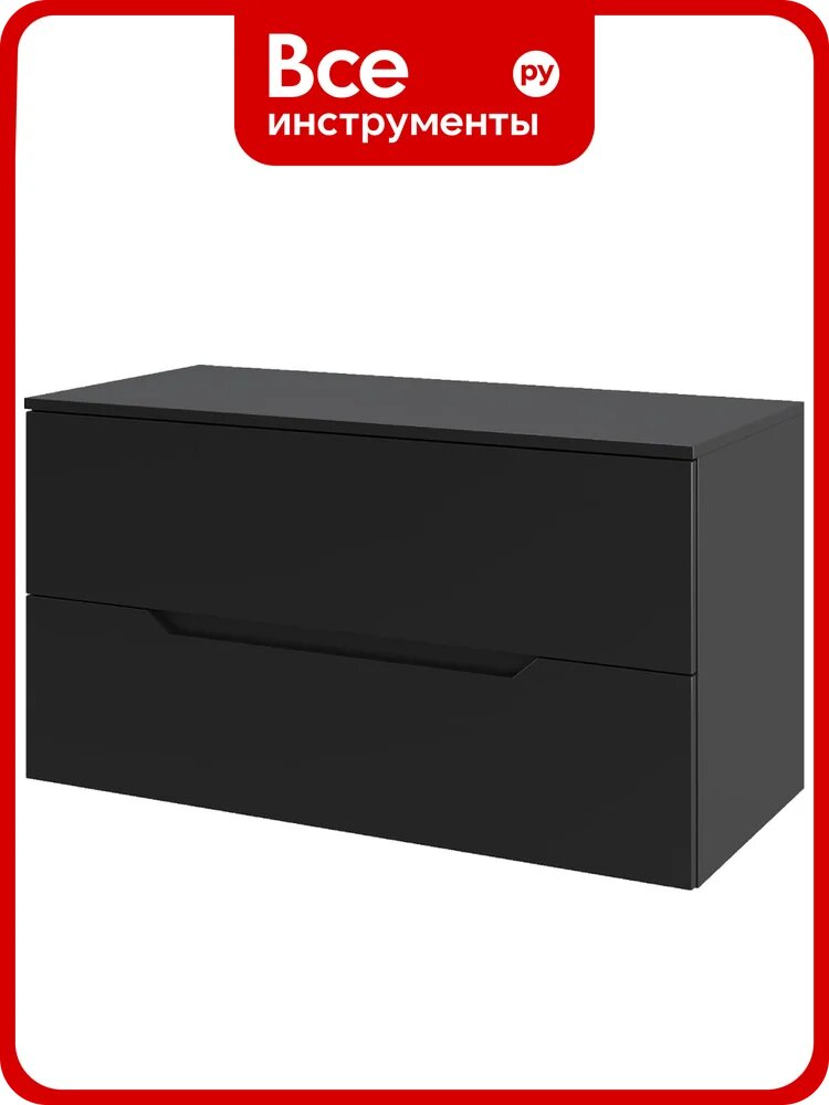 Тумба подвесная ORANGE Лайн 100 столешница МДФ, матовый черный Li-100TubMDF