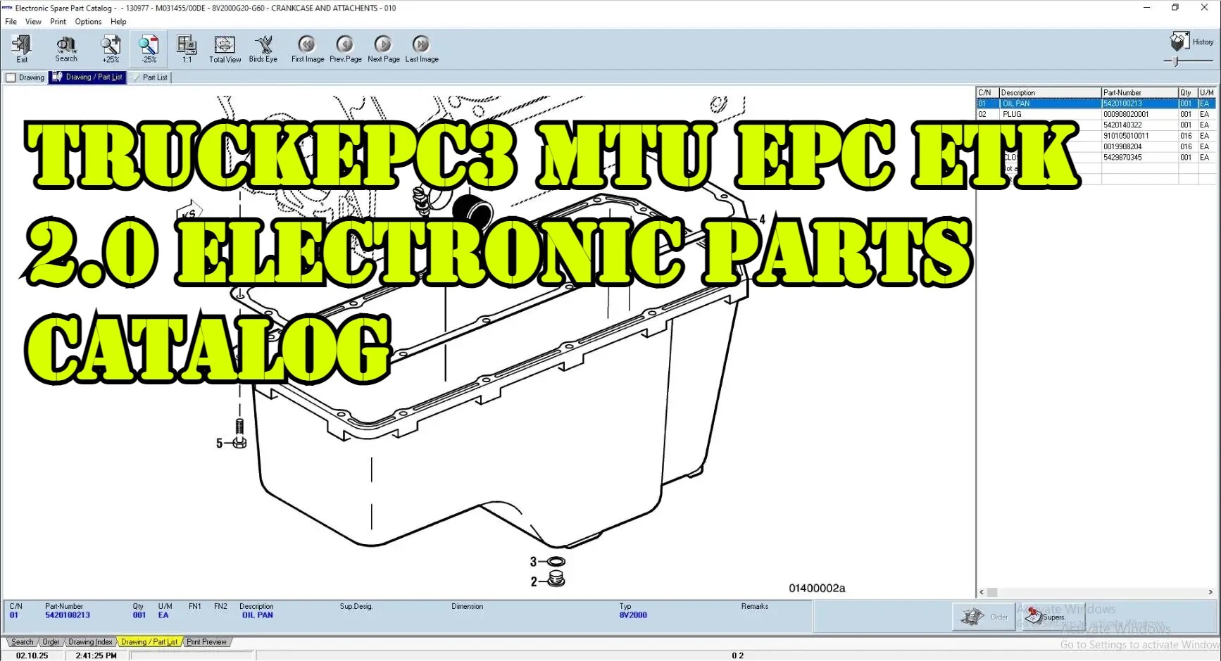 Каталог электронных запчастей TruckEPC3 MTU EPC ETK 2.0
