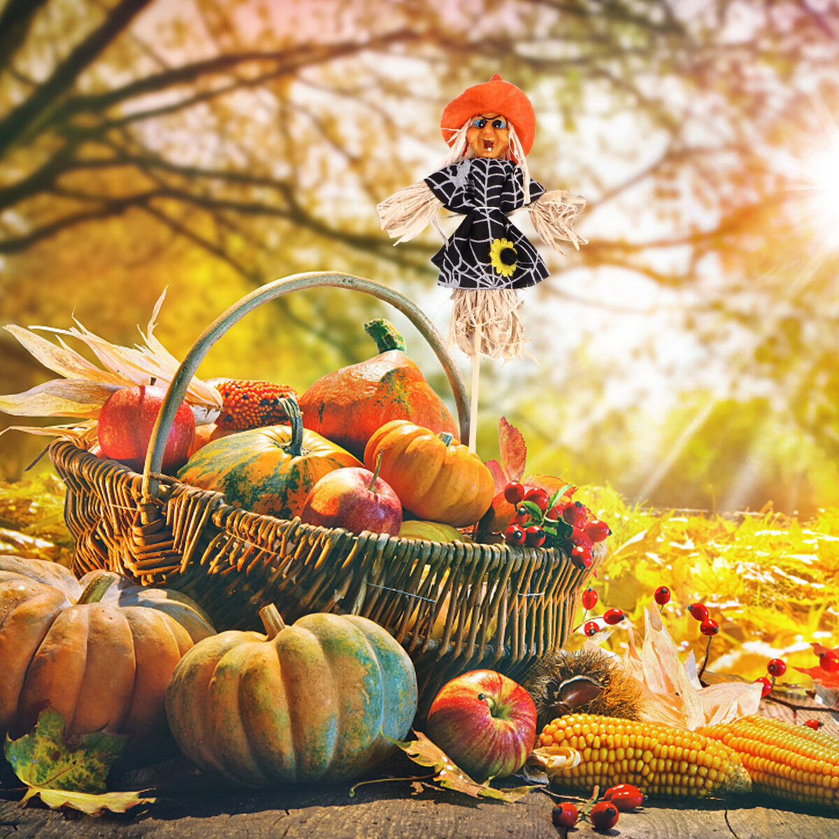 Декоративная Кукла Для Цветов 2 Шт Halloween Ведьма Набор Для Создания Атмосферы 40Cm